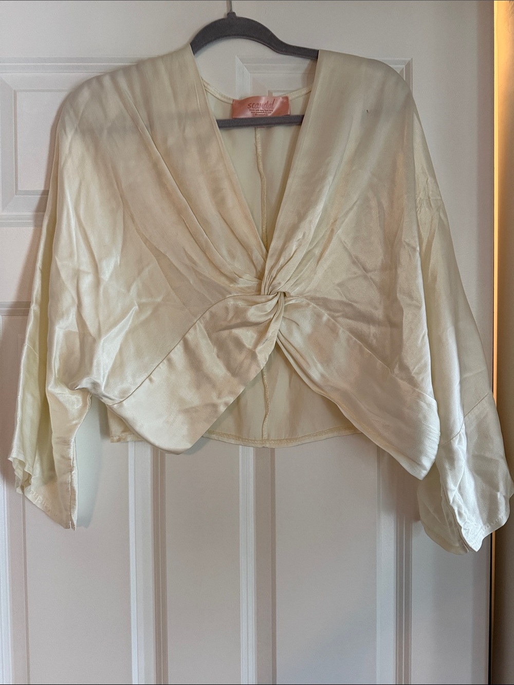 Scandylove Cream Twist-Front Blouse